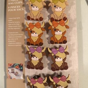 Adorable Highland Cow Bag Clips - Set of 8